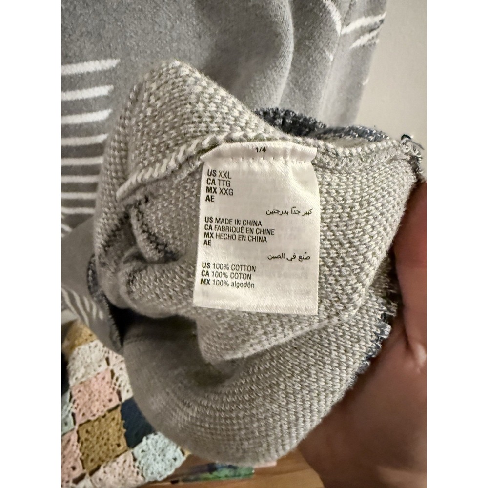 Sun + Stone Men's Native Shawl Neck Sweater Size XXL Pewter‎ Heather NWOT - Picture 4 of 7